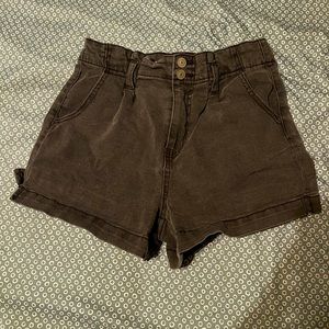 black high wasted jean shorts